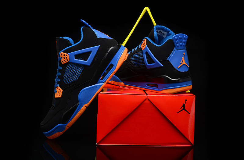 Air Jordan 4 Men Shoes Blue/Black Online
